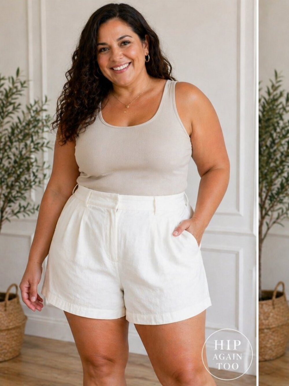 Abercrombie & Fitch Linen Blend Ultra High Rise Shorts 24R White NWT Summer